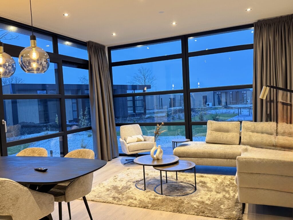 Bright living room at Villa Meerzicht in Workum