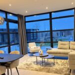 Bright living room at Villa Meerzicht in Workum