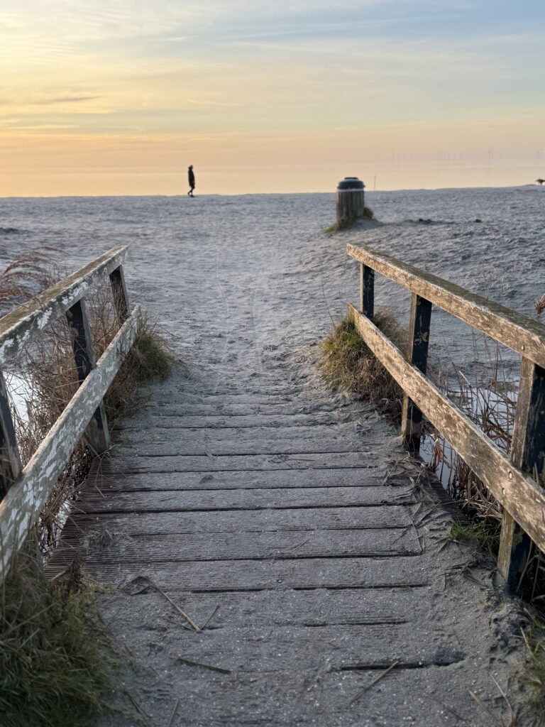 Walking path IJsselmeer Workum Frisian landscape