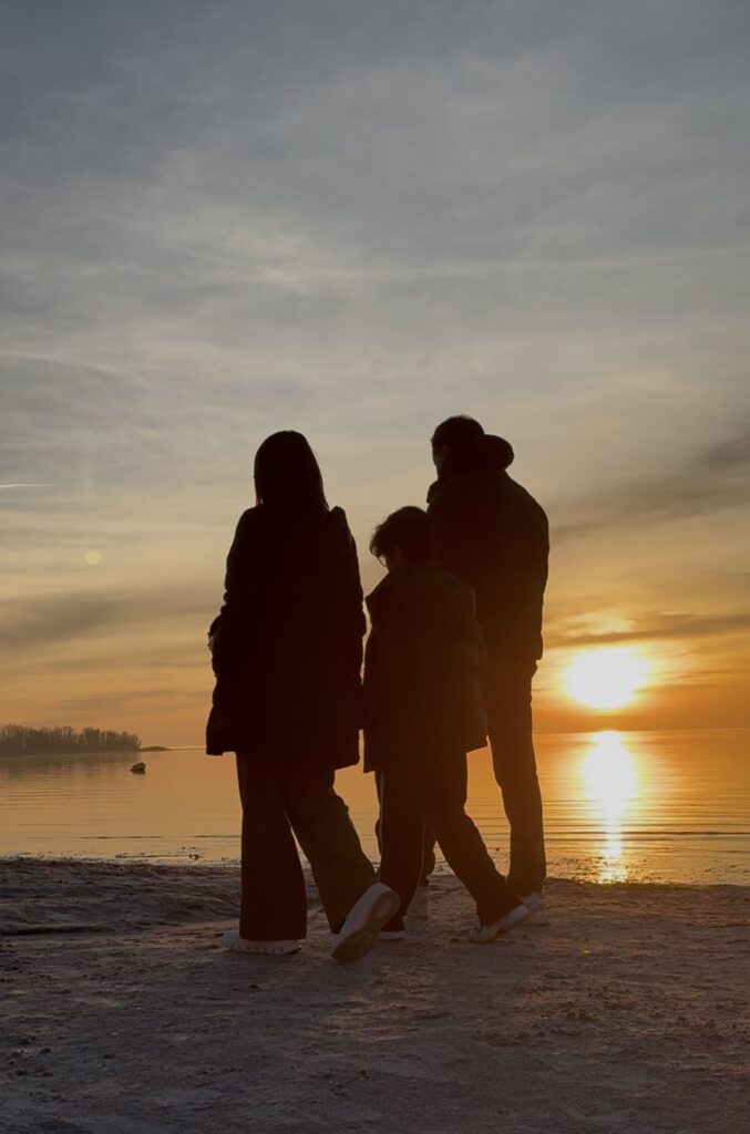 Beach walk IJsselmeer sunset Workum Friesland